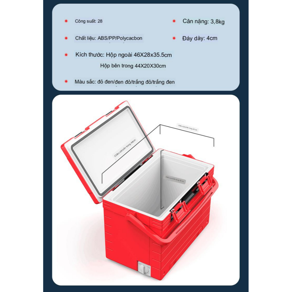 Thùng Đựng Đá Cắm Trại Đa Năng Tiện Dụng Siêu Bền Siêu Nhẹ  Có Sức Chứ Lớn Cho Hội Nhóm, Gia Đình