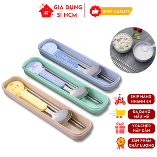 Bộ Muỗng Đũa, Thìa Đũa Hình Thú Đáng Yêu Kèm Hộp Tiện Lợi Mang Đi Học, Đi Làm