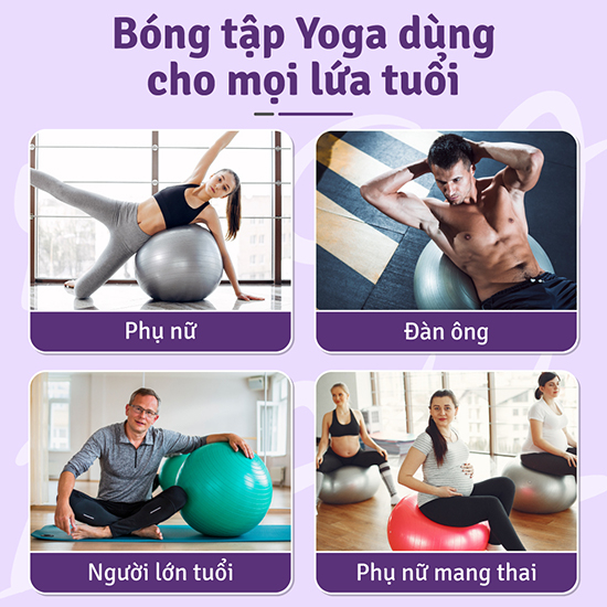 BG Bóng tập Yoga/Gym cao cấp tặng bơm Thái Lan 55/65/75cm