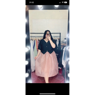 Váy đen phối voan bigsize 80-140kg