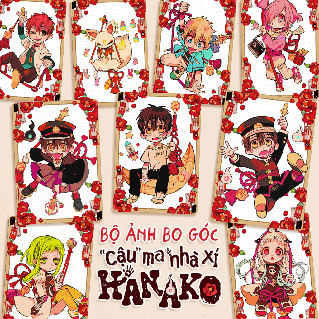 BỘ 9 ẢNH CARD BO GÓC HANAKO phiên bản Hoa hồng - CẬU MA NHÀ XÍ Jibaku Shounen Hanako - DARUMANGA