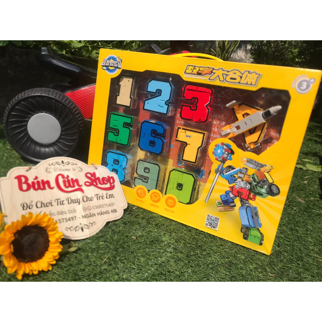 Bộ Lego chữ số biến hình, lego robot thông minh cho bé