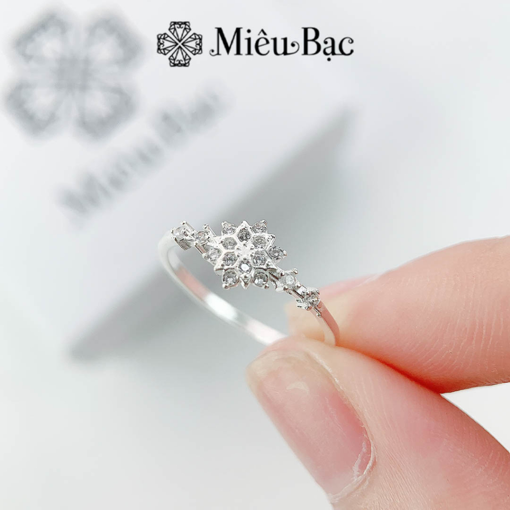 Nhẫn bạc nữ Snow Hoa Tuyết nhỏ đính đá bạc 925 thời trang phụ kiện trang sức nữ thương hiệu Miêu Bạc N400782