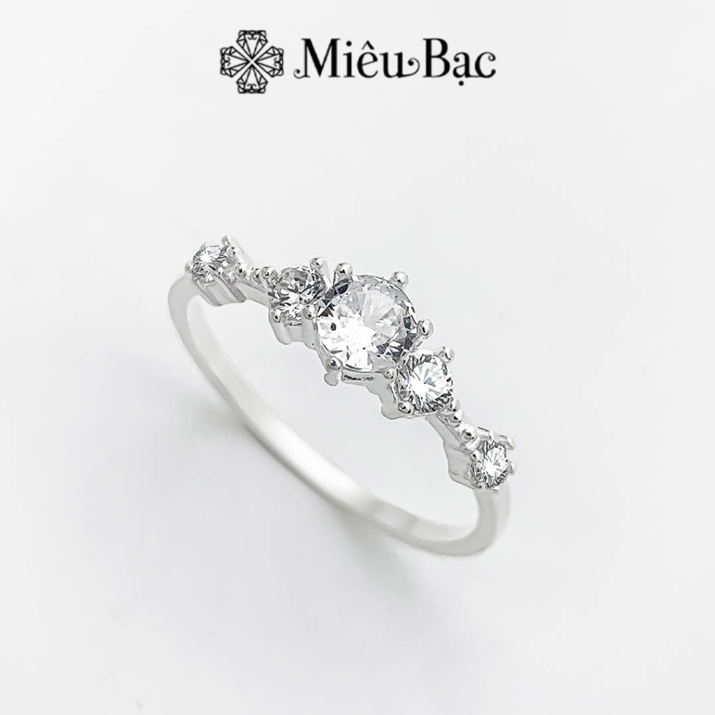 Nhẫn bạc nữ Miêu Bạc Snow Princess nạm đá lấp lánh sanh chảnh đủ size chất liệu bạc s925 phụ kiện trang sức nữ N400025