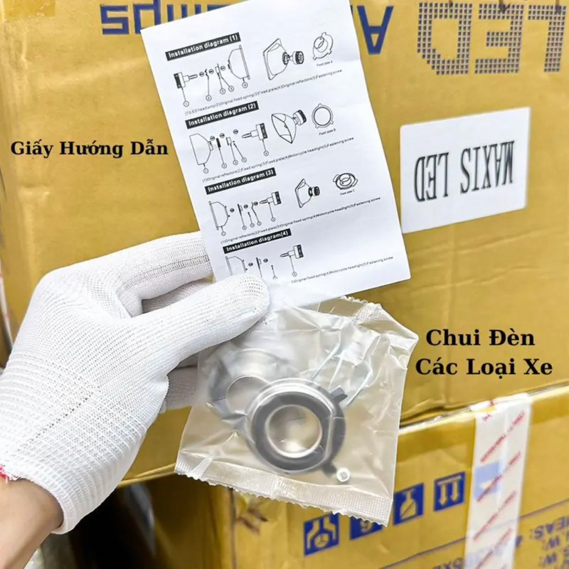 Đèn pha led bi cầu chân đa năng M8c lắp hầu hết mọi dòng xe wave,dream,led,vision