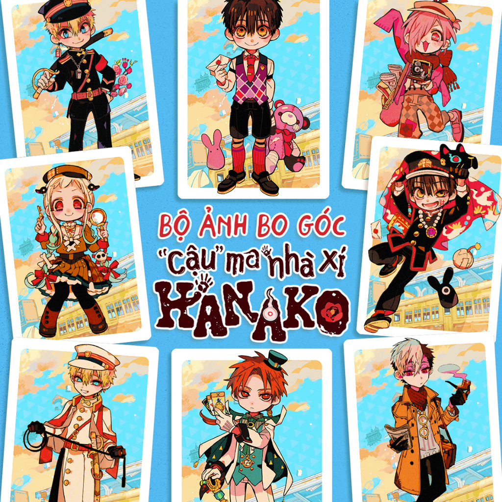 BỘ 8 ẢNH CARD BO GÓC HANAKO phiên bản phố cảng - CẬU MA NHÀ XÍ Jibaku Shounen Hanako - DARUMANGA