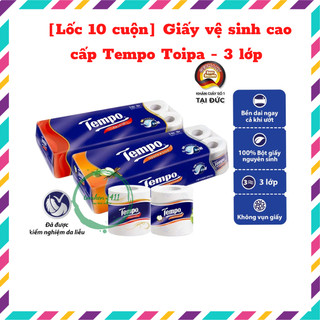 Giấy vệ sinh cao cấp Tempo Toipa - 3 lớp bền dai, an toàn cho da
