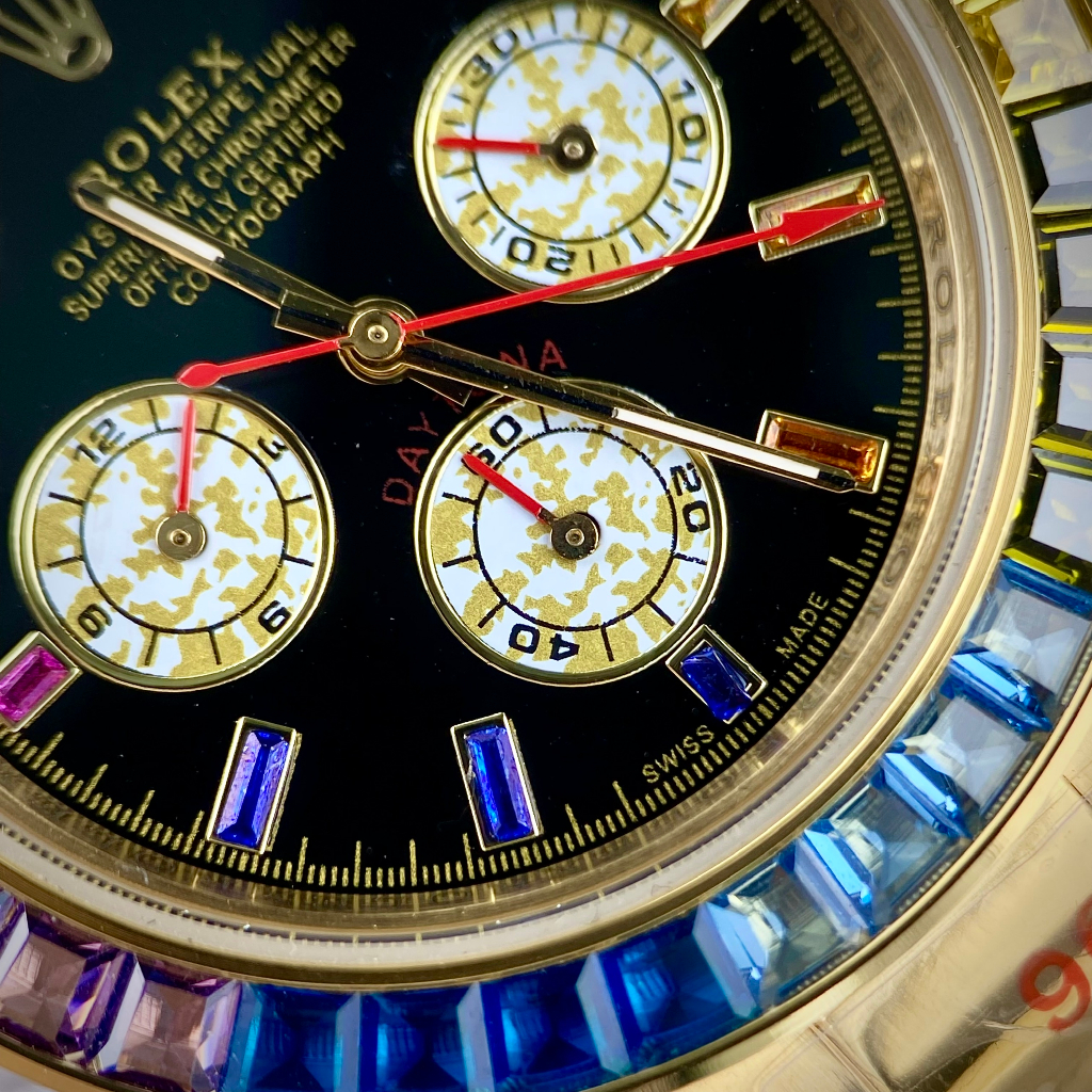 Đồng hồ Nam Rolex máy nhật full 6 kim viền đá cao cấp