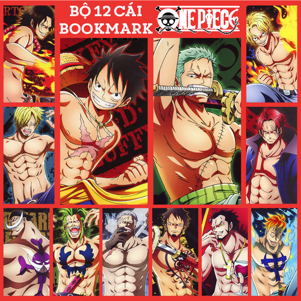 Bộ 12 bookmark ONE PIECE body - bookmark anime manga