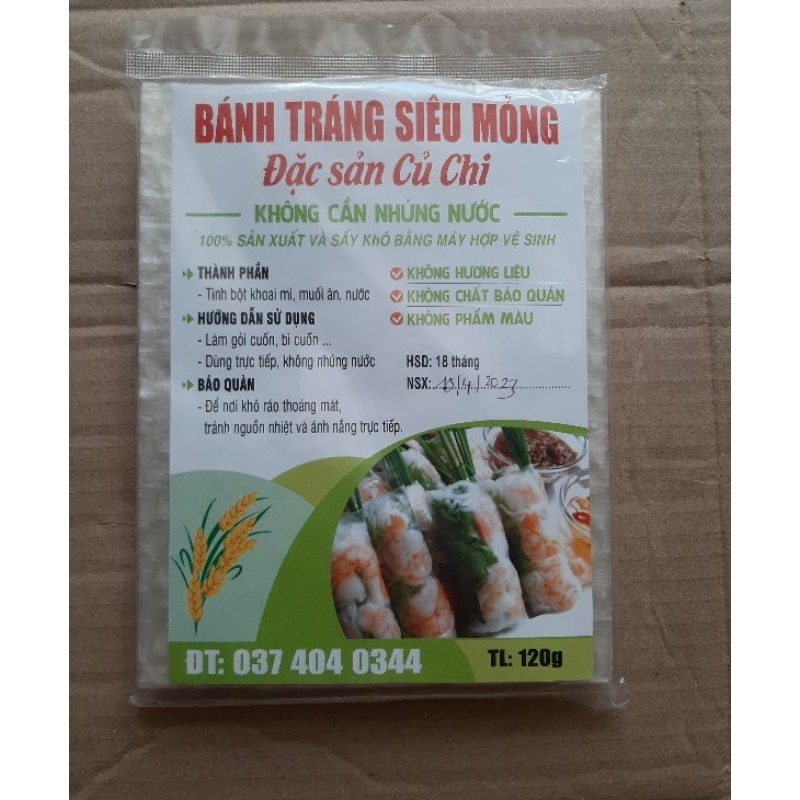 Bánh Tráng Siêu Mỏng Đặc Sản Củ Chi ( Không nhúng nước )