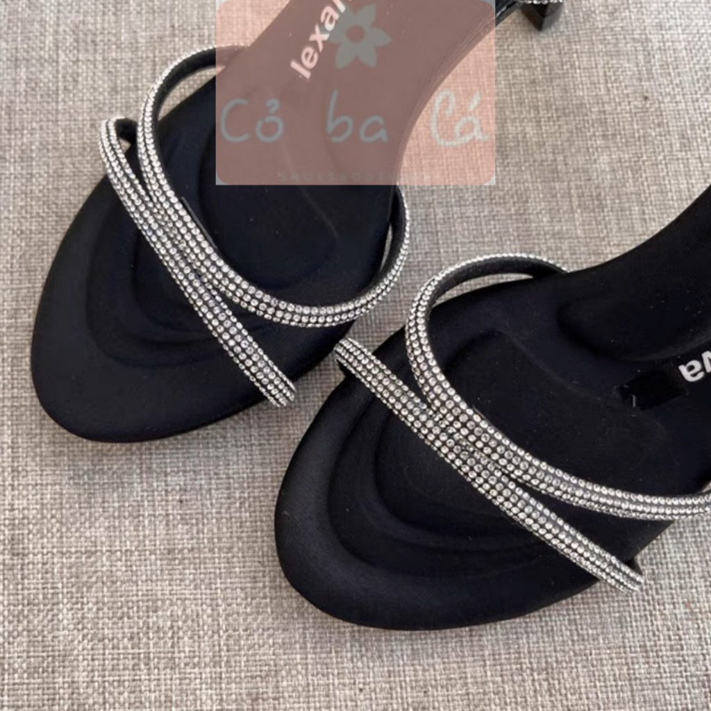 GIÀY CAO GÓT COBALASHOES - GIÀY THỜI TRANG QUAI NGANG MẢNH ĐÍNH ĐÁ - SANDAL NỮ CAO 9 PHÂN G23043200