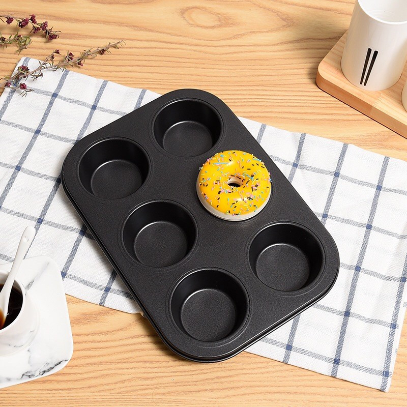 Khuôn Làm Bánh Chống Dính 6 Ô - Khuôn Nướng Làm Bánh Cupcake , Bánh Mì, Bông Lan Chống Dính - Khay Nướng Cupcake Loại To