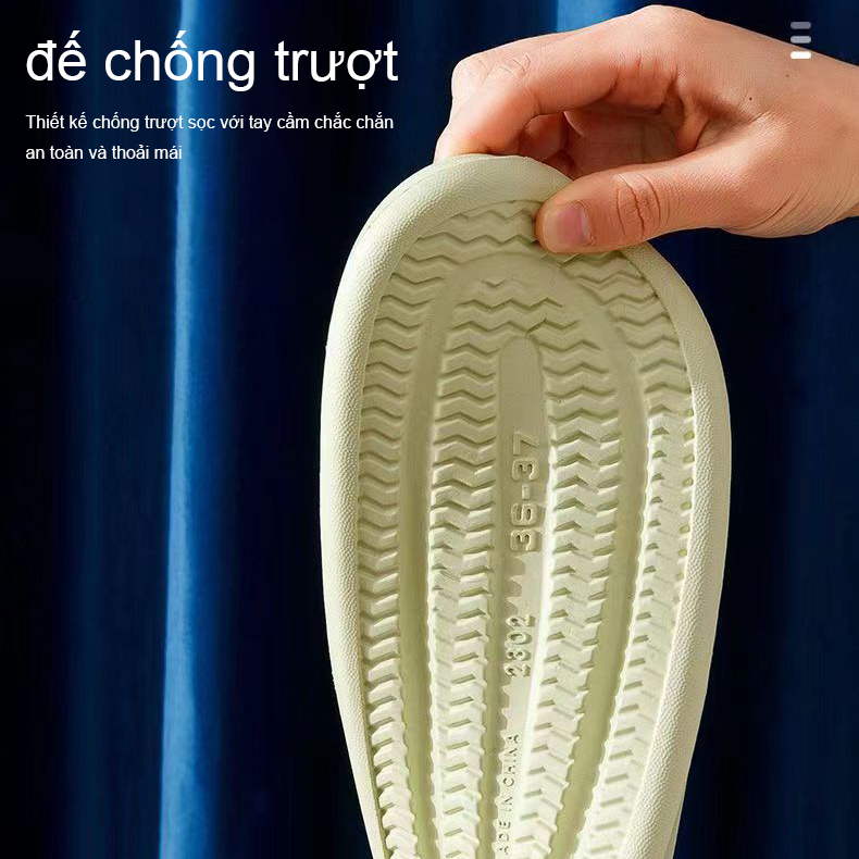 Dép nữ đi trong nhà quai ngang đế bánh mì hoạ tiết ếch xanh giá rẻ