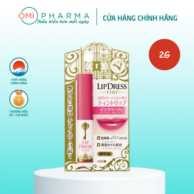 Son Dưỡng Môi Siêu Lì Chống Nắng Màu Hồng Omi Lip Dress Tint Nhật Bản (2g/tuýp)