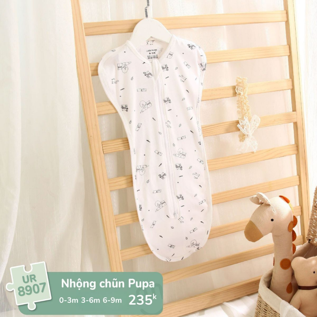 Nhộng chũn cho bé Ualarogo 0-9 tháng khóa kéo sợi Petit mềm co giãn 4 chiều thoáng mát dễ mặc bỉm 8907