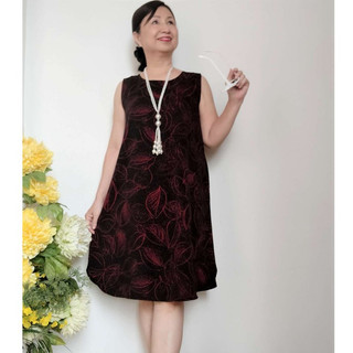 Size L, XL, 2XL, 3XL (50 - 82Kg) - Váy Đầm Trung Niên Form A Che Bụng Vải Lụa Mango Mặc Mát - Có  2 Túi