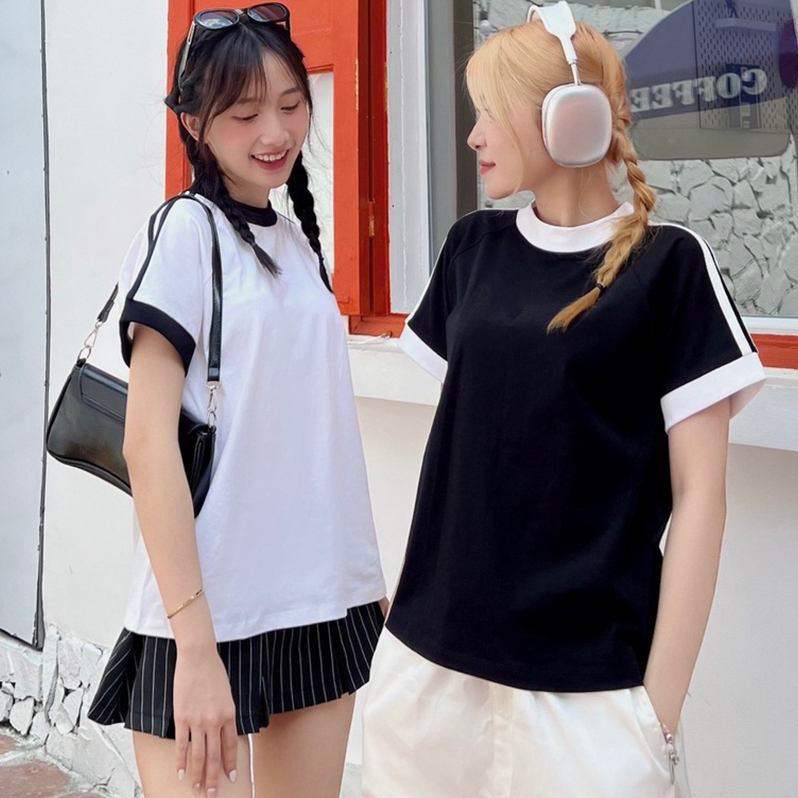 BST áo thun basic unisex nam nữ Cotton 100% thấm hút mồ hôi, thoáng mát