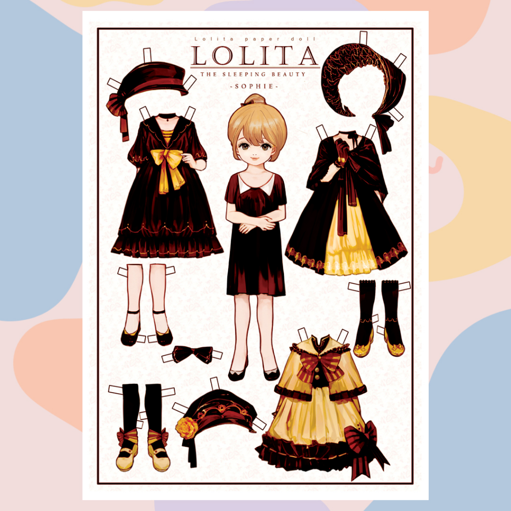 Búp bê giấy thay đồ thủ công phong cách Châu Âu cho bé Combo 4 hình siêu đáng yêu BBG015