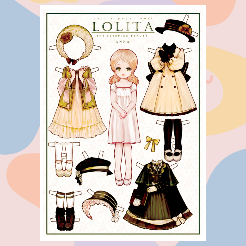 Búp bê giấy thay đồ thủ công phong cách Châu Âu cho bé Combo 4 hình siêu đáng yêu BBG015