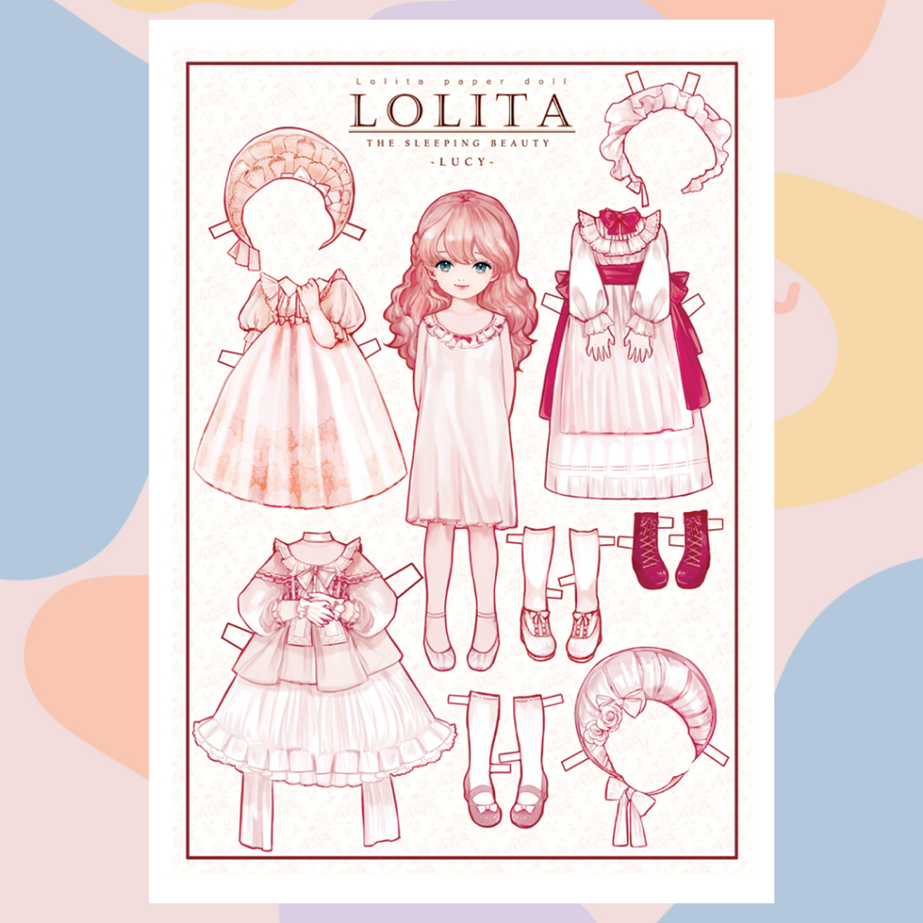 Búp bê giấy thay đồ thủ công phong cách Châu Âu cho bé Combo 4 hình siêu đáng yêu BBG015