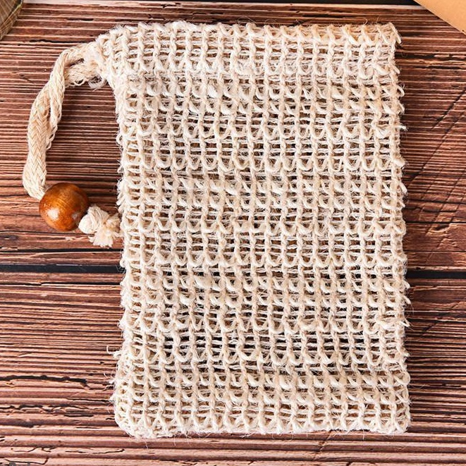 Túi đựng xà phòng bánh soap sợi đay vải poly.