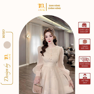 Đầm thiết kế nữ công sở, dự tiệc cưới, dáng váy xoè , chất tơ mềm mát LINA SHOP