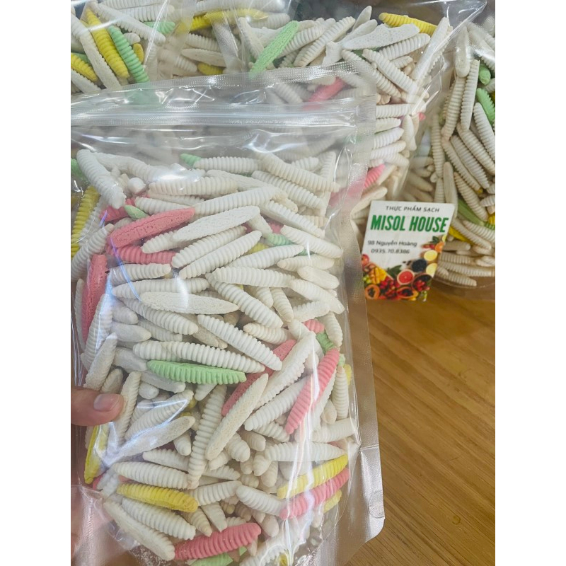 500G Bánh Đuông Dừa, Bánh Đuông Sữa, Bánh Con Sâu Bơ Sữa Thơm Ngon Mix Vị thơm giòn khó cưỡng