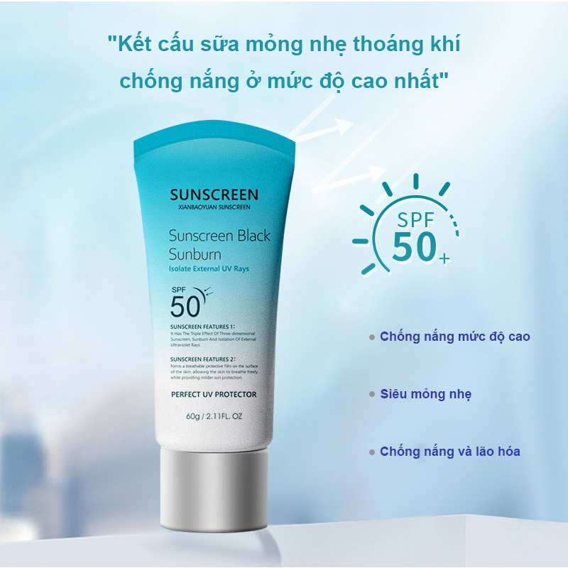 Kem chống nắng vật lý kem chống nắng trắng da cách ly tia cực tím nâng tông giữ ẩm chống mồ hôi không nhờn dính