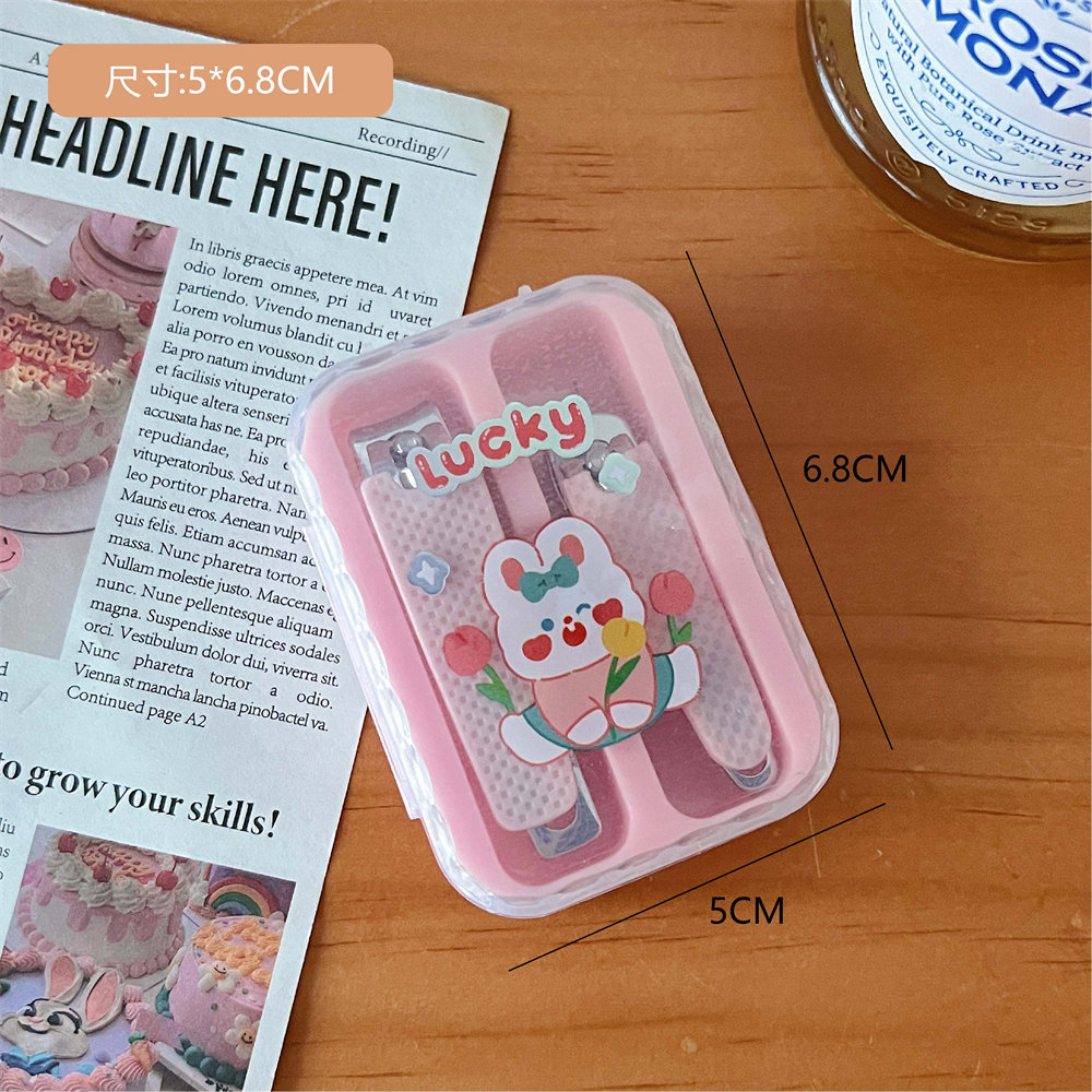 Set 2 Bấm Móng Tay Hoạt Hình Cute Nhiều Màu Kèm Hộp Nhựa Tiện Dụng