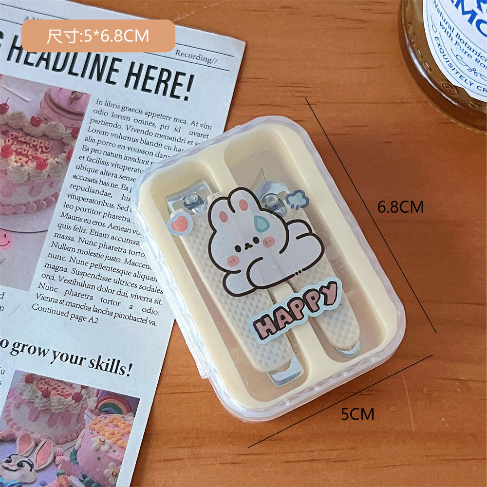 Set 2 Bấm Móng Tay Hoạt Hình Cute Nhiều Màu Kèm Hộp Nhựa Tiện Dụng