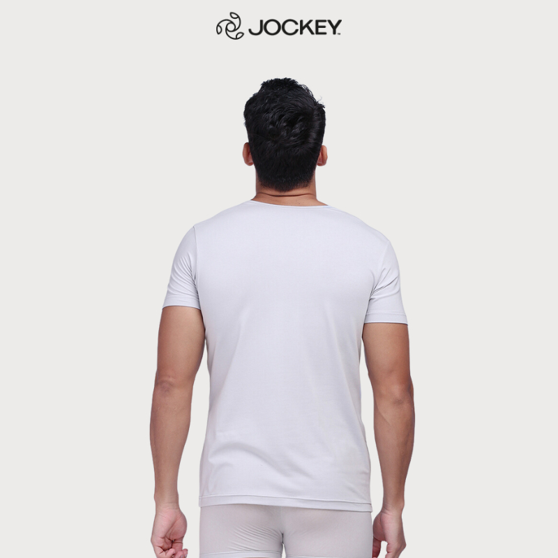 Áo Thun Nam Trơn Jockey Cotton Màu Trắng Xám Xanh Đen - J7114