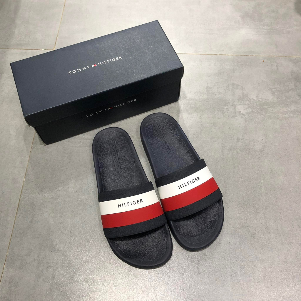 Dép Tommy Hilfiger Nam Chính Hãng 🔴SIMPLE SNEAKER🔴 Dép Quai Ngang Tommy Authentic