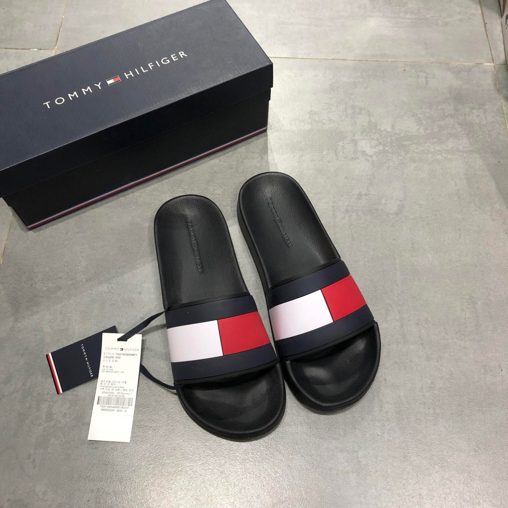 Dép Tommy Hilfiger Nam Chính Hãng 🔴SIMPLE SNEAKER🔴 Dép Quai Ngang Tommy Authentic
