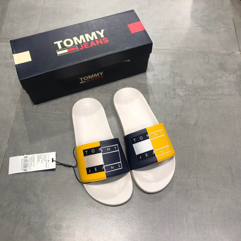 Dép Tommy Hilfiger Nam Chính Hãng 🔴SIMPLE SNEAKER🔴 Dép Quai Ngang Tommy Authentic