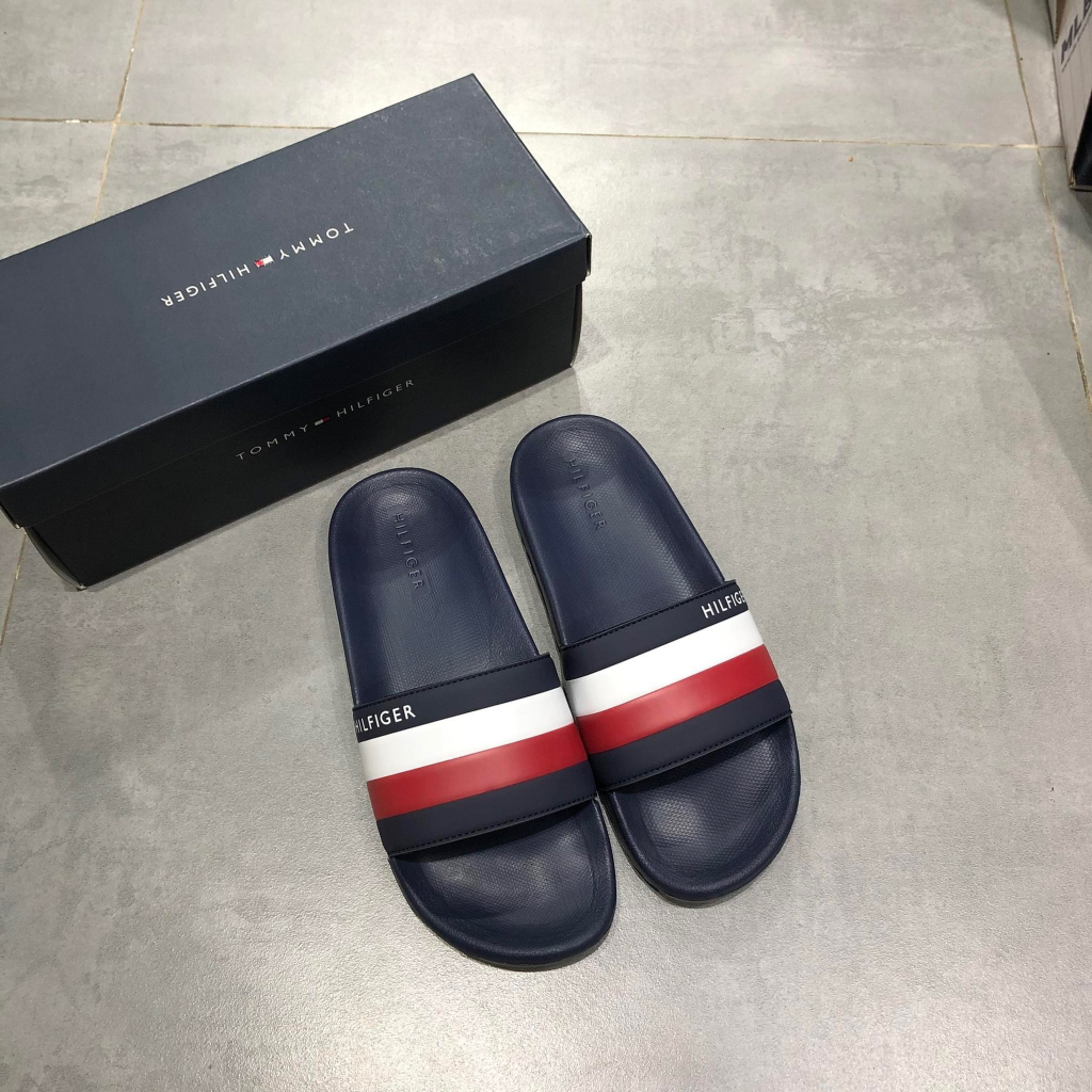 Dép Tommy Hilfiger Nam Chính Hãng 🔴SIMPLE SNEAKER🔴 Dép Quai Ngang Tommy Authentic