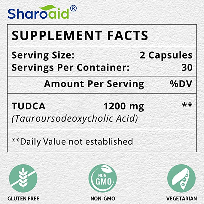 Sharoaid Advanced Tudca 1200mg - Viên uống giúp thúc đẩy chức năng gan và đường ruột khỏe mạnh 60 viên