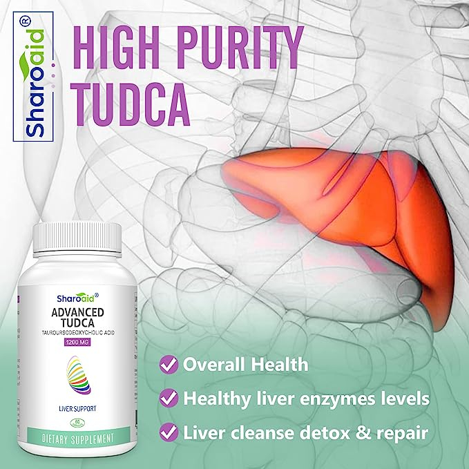 Sharoaid Advanced Tudca 1200mg - Viên uống giúp thúc đẩy chức năng gan và đường ruột khỏe mạnh 60 viên