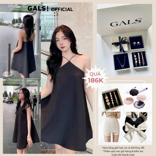 Váy cổ yếm Sophia Dress GALS đầm cổ yếm dáng suông hoạ tiết hoa gấm nổi sành điệu