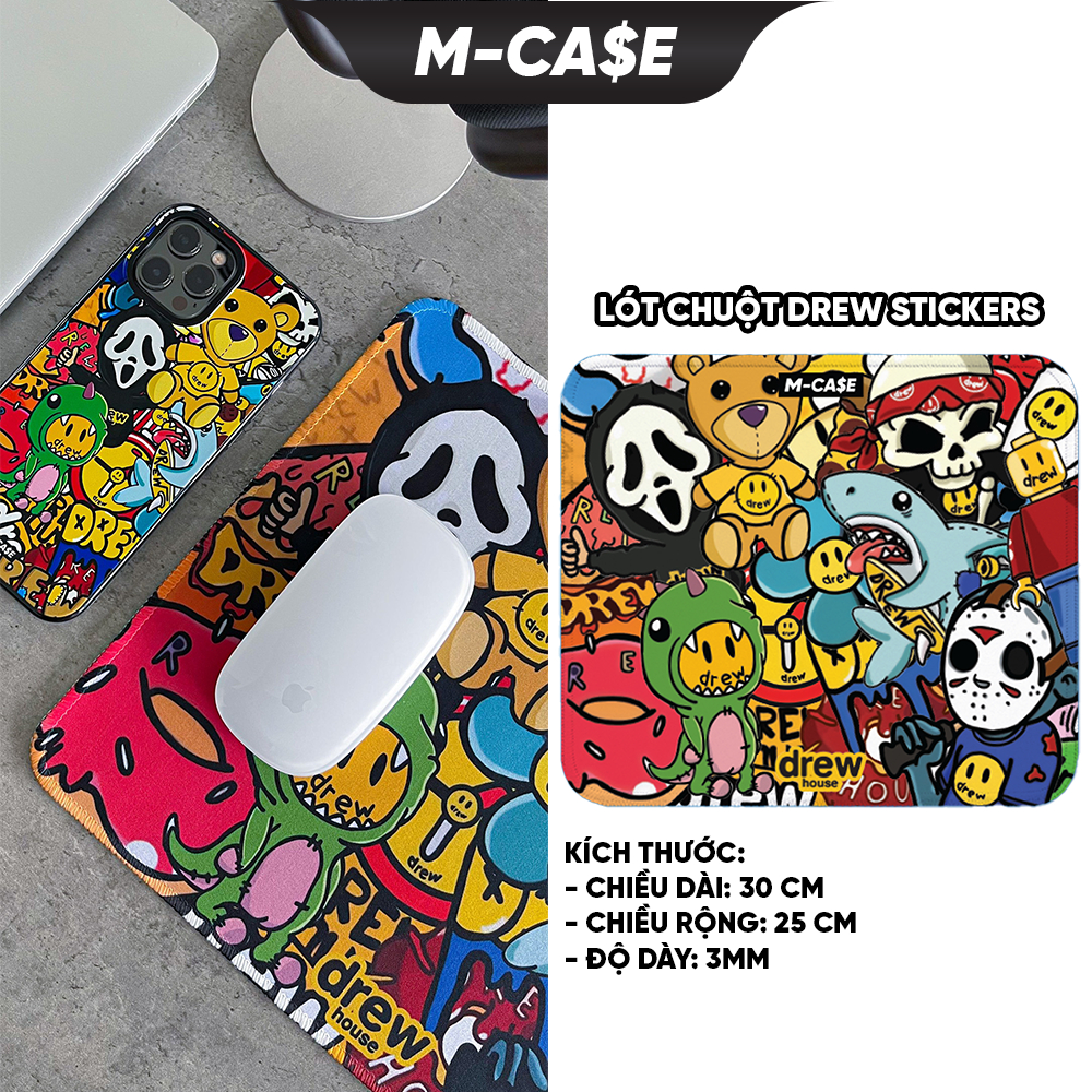 Miếng lót chuột cao cấp Stickers MCASE kích thước 30 x 25 cm dày 3mm chống trượt siêu bền bảo hành 1 năm