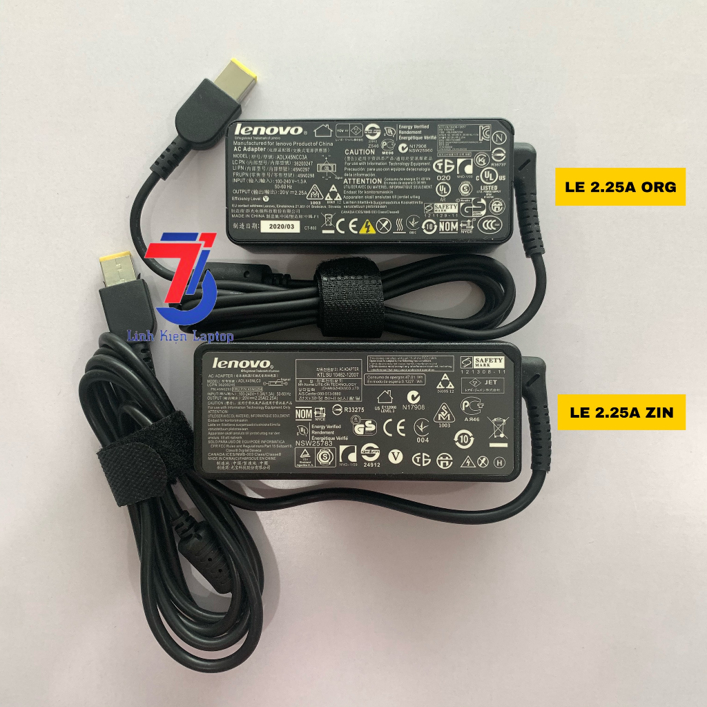 Sạc Máy Tính Laptop3T LENOVO 20V-2.25A; 20V-3.25A; 20V-4.5A Chân cắm USB Loại tốt original