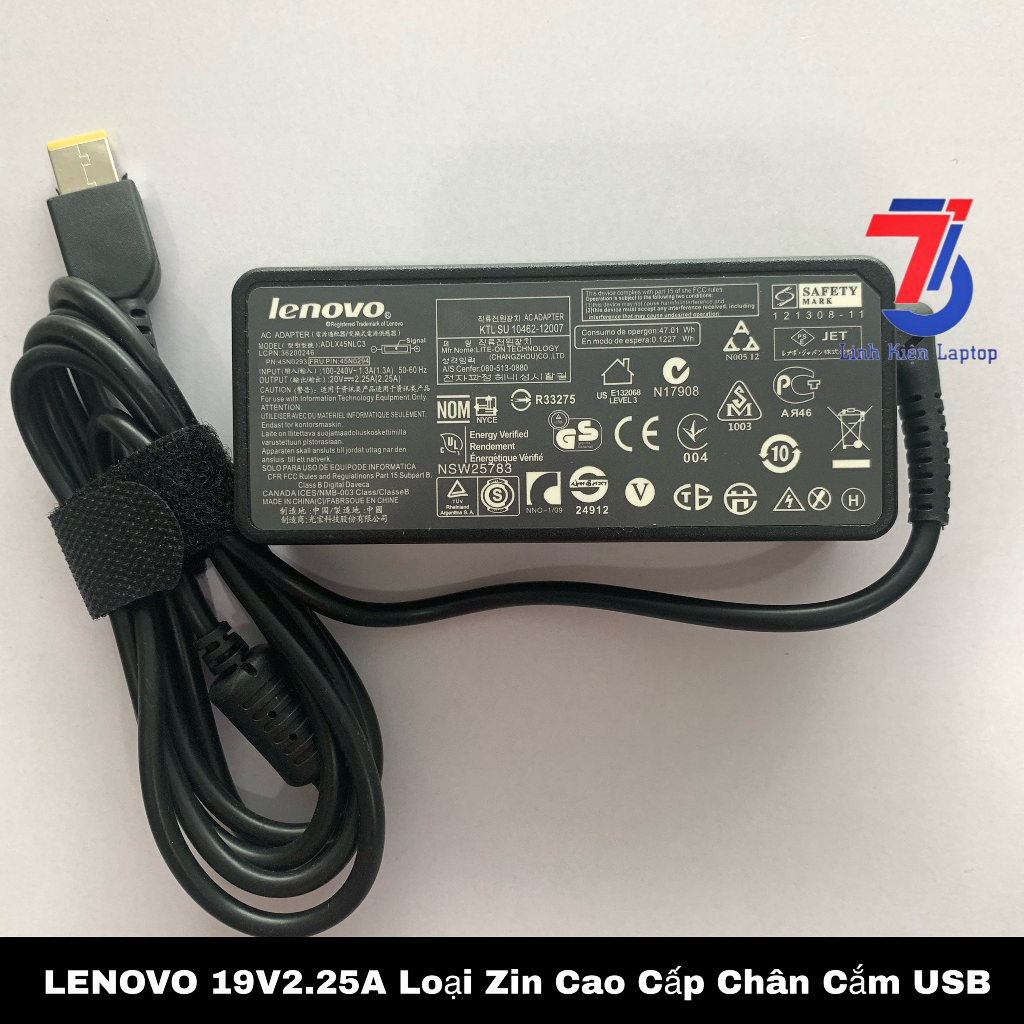 Sạc Máy Tính Laptop3T LENOVO 20V-2.25A; 20V-3.25A; 20V-4.5A Chân cắm USB Loại tốt original