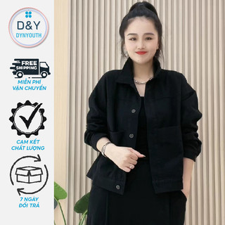 Áo khoác kaki nữ croptop DYNYOUTH lửng đẹp hàn quốc cá tính sành điệu