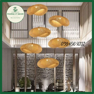 Chao đèn tre hình đám mây thả trần trang trí nhà cửa, nhà hàng, homstay Phương Vy Decor