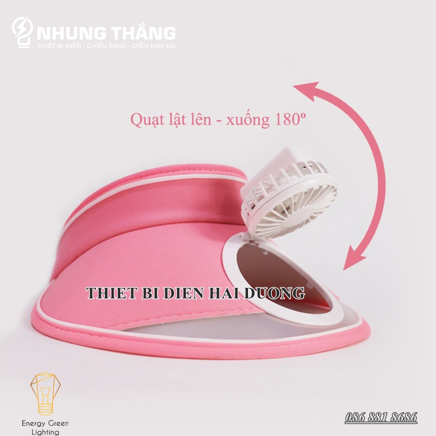 Mũ Cói Rộng Vành Nửa Đầu - Che Nắng,Chống Tia Uv Jussy Fashion - Gắn Quạt Tích Điện Làm Mát - 3 Tốc Độ Gió
