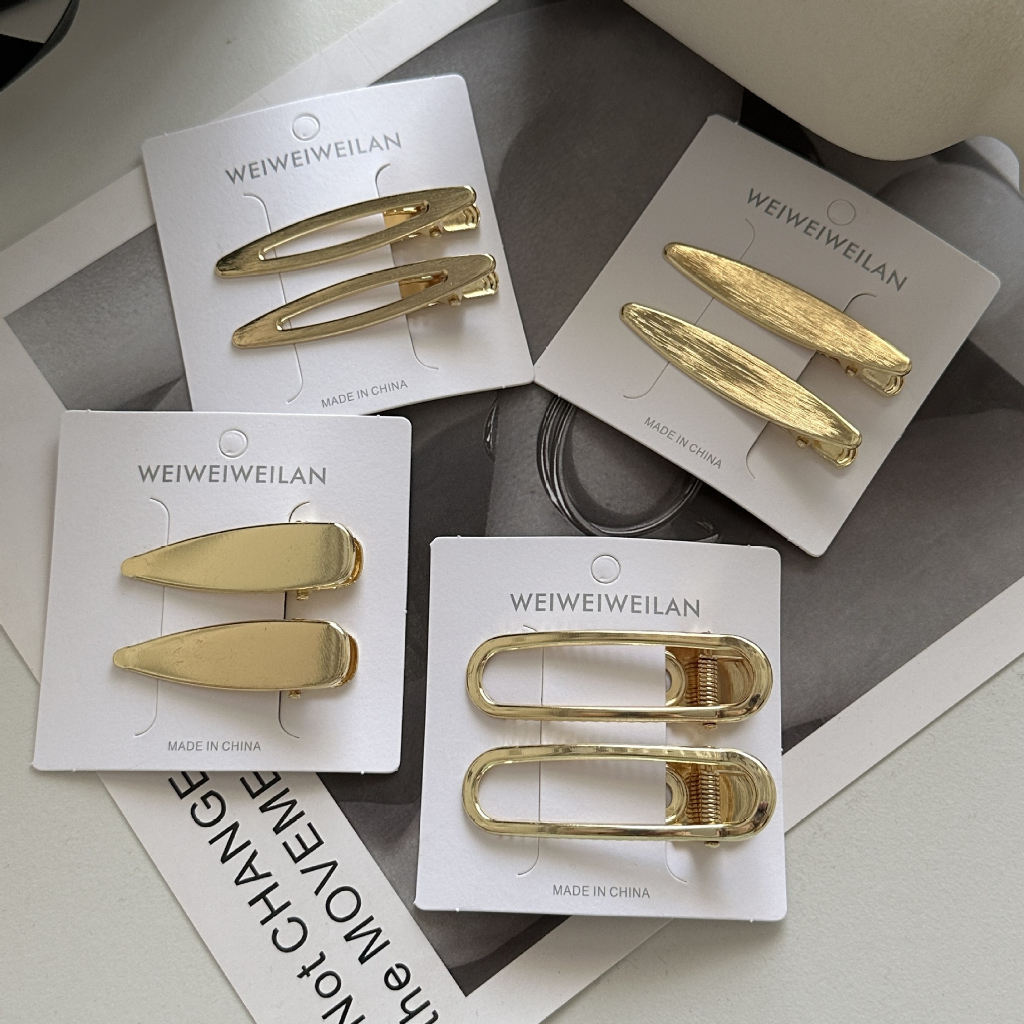 Set 2 kẹp tóc bằng sắt mạ điện