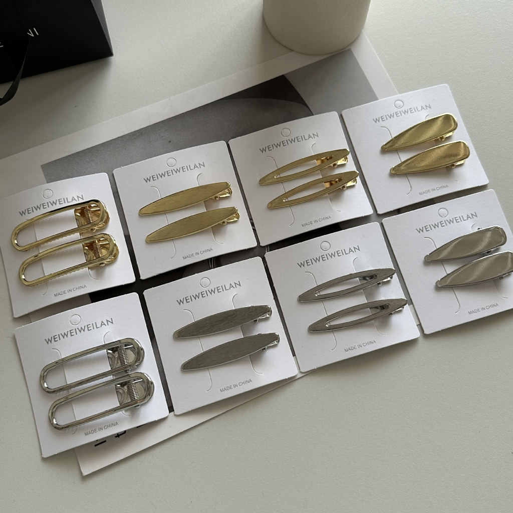 Set 2 kẹp tóc bằng sắt mạ điện