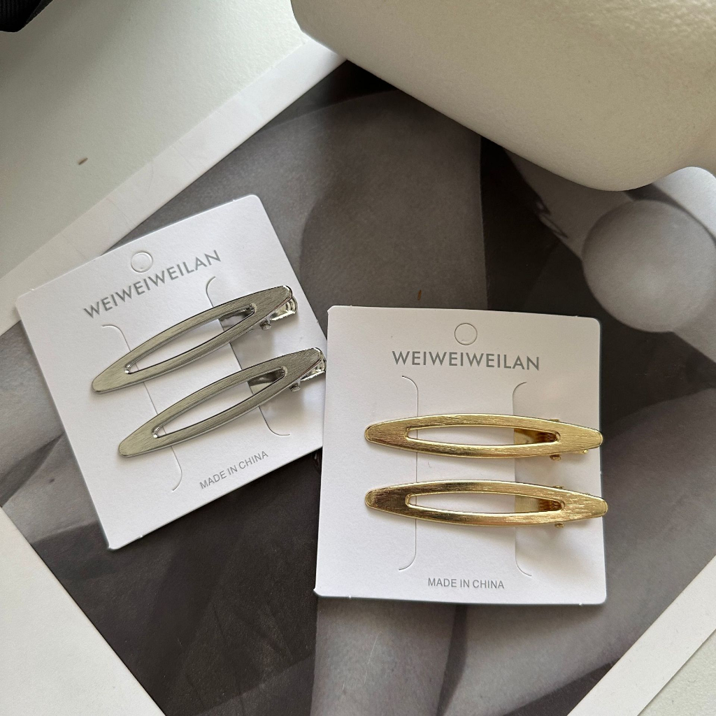 Set 2 kẹp tóc bằng sắt mạ điện