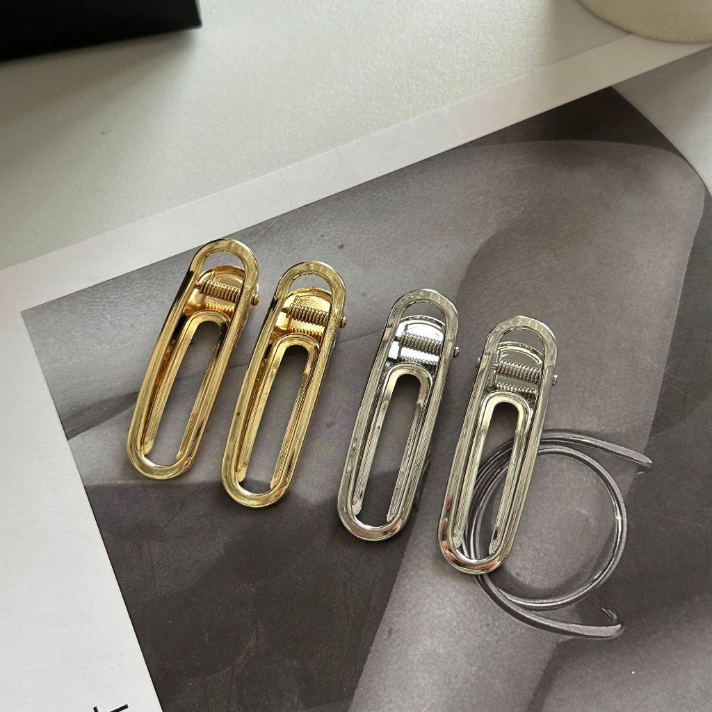 Set 2 kẹp tóc bằng sắt mạ điện