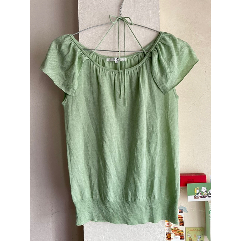 | Serie 3 |  Áo coquette tay bồng xanh nhạt
