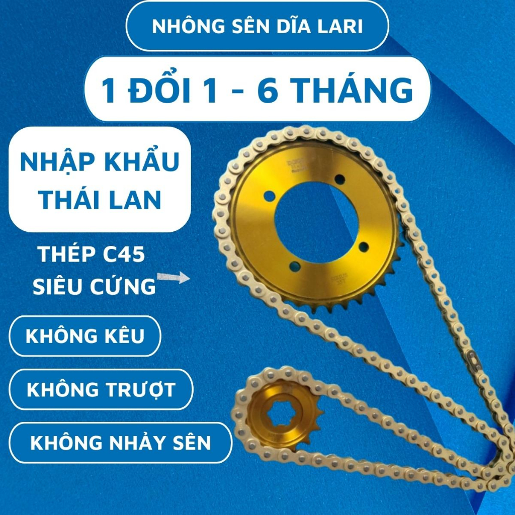 Nhông sên dĩa Sirius xăng cơ 110, bộ nsd si rc 110, hàng nhập Thái Lan. Bảo hành 6 tháng - NSD LARI